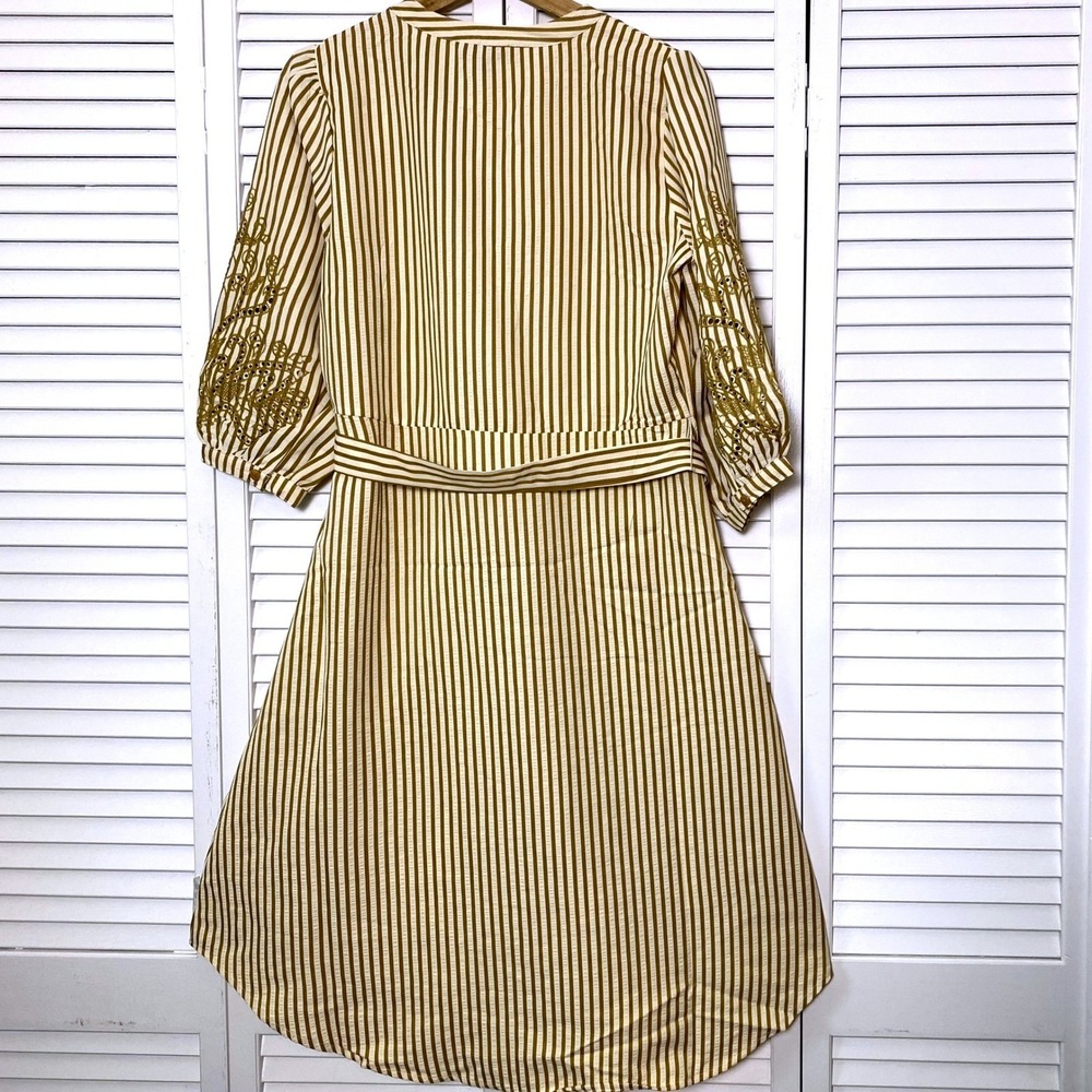 Anthropologie Fig & Flower Medium Midi Dress Cottage Romantic Coquette Feminine - Picture 4 of 7
